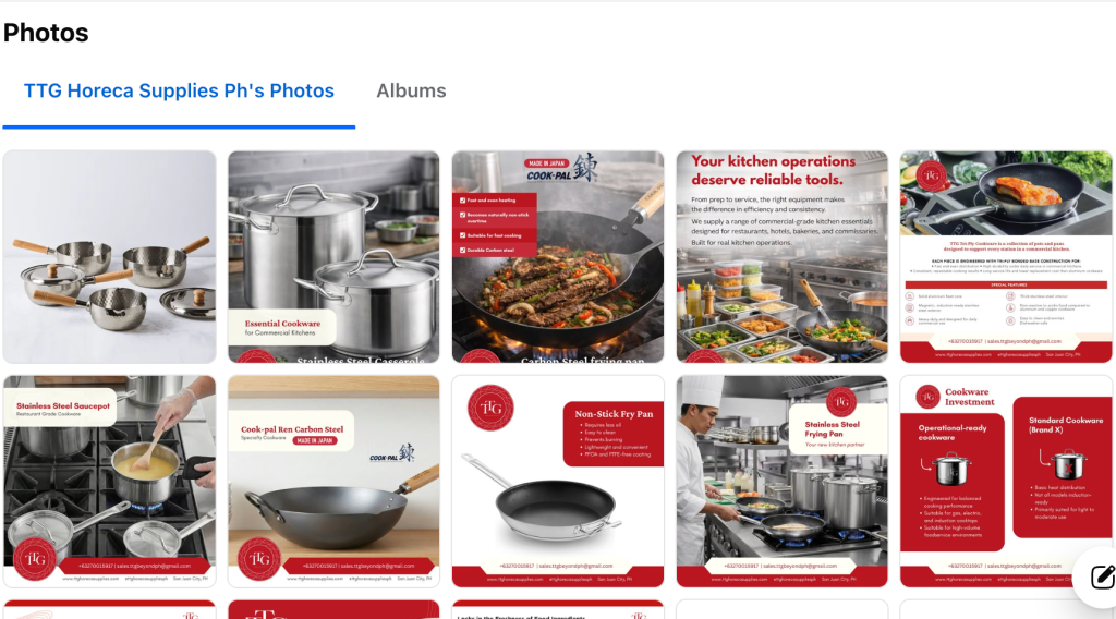 TTG Horeca Supplies PH social media graphics grid